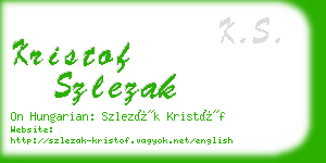 kristof szlezak business card